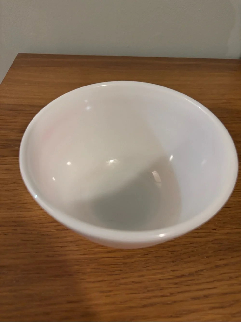Pyrex white milk glass mixing bowl 401 pink rainbow stripes vintage small 1.5